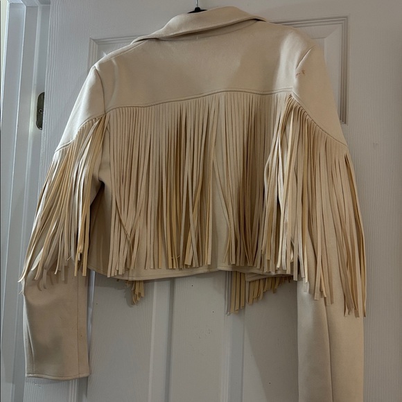 ARULA Cream Fringe Suede Jacket NWT - Picture 4 of 6